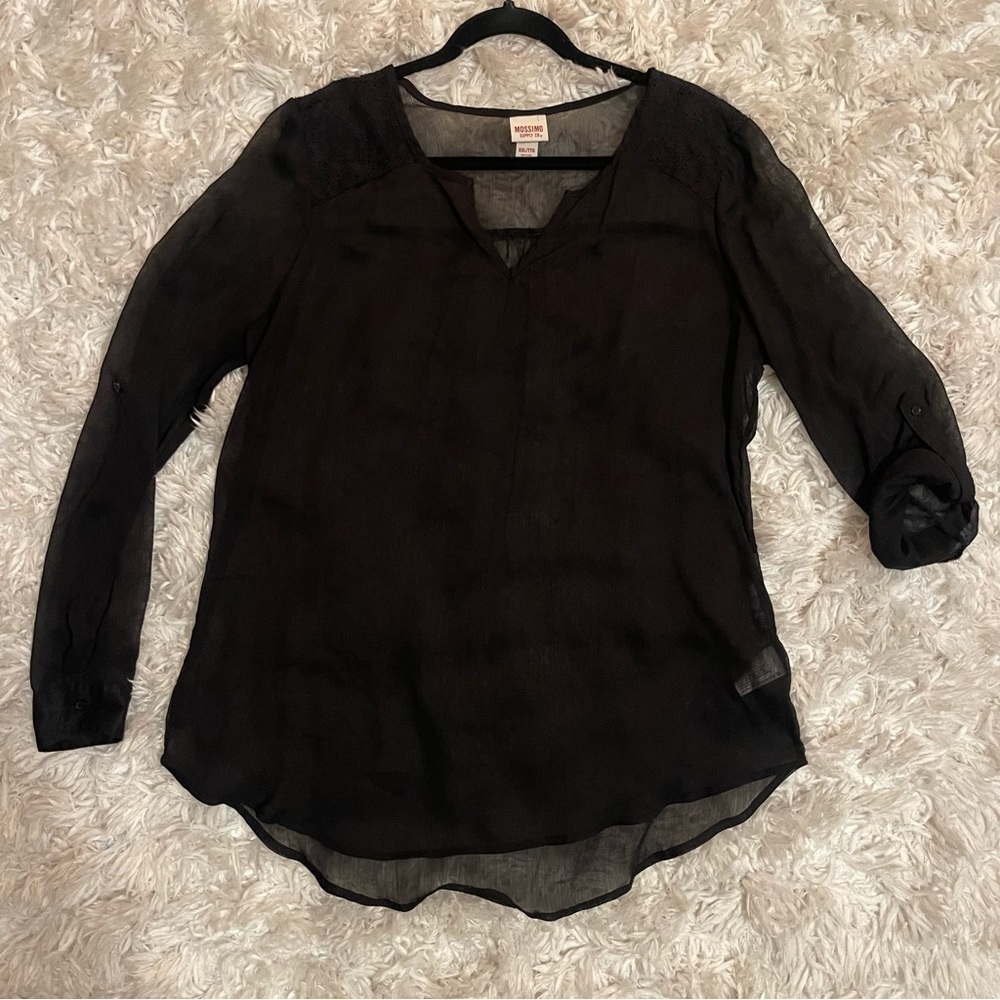 Women’s Mossimo Long Sleeve Sheer Top